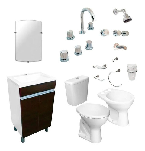 Juego Baño Mueble Grifería Sanitario Accesorios Envio Gratis