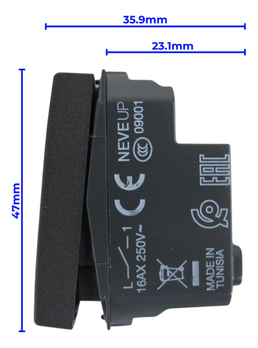Placa Negra Con Interruptor Y 2 Tomas Carbón Vimar Neve Up