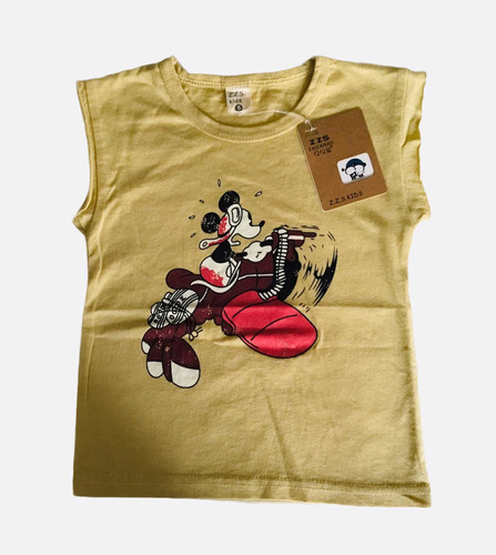 Polera De Mickey Mouse 100% Algodón Para Niño, Talla 5.