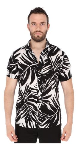 Camisa Hawaiana Manga Corta Para Hombre Fresca Playa Casual