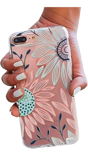 Funda Para iPhone 8 Plus/7 Plus, Flores/rosa/resistente