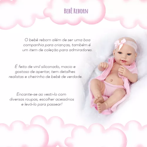 Boneca Bebê Reborn Realista 16 Itens Linda Bolsa Maternidade em