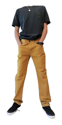 Pantalon Juvenil 5n188-mi15 Slim Fit Mostaza Maui And Sons