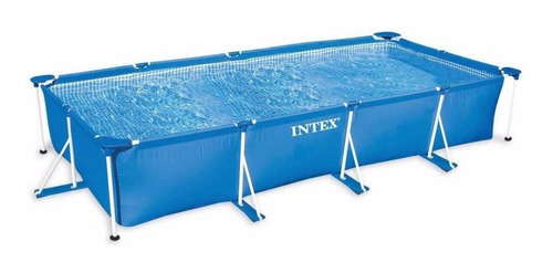 Imagen 2 de 5 de Alberca estructural rectangular Intex 28273 con capacidad de 7127 litros de 450cm de largo x 220cm de ancho azul diseño mosaico