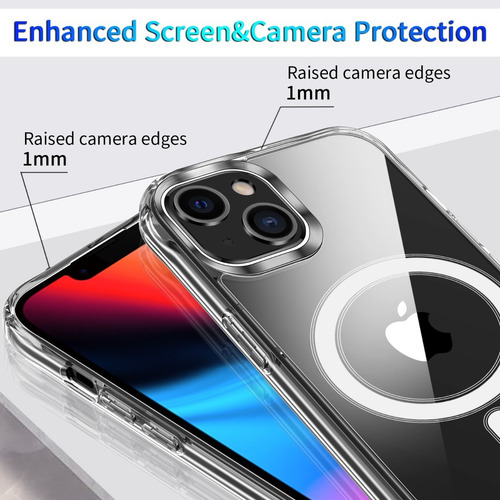 Imagen 5 de 6 de Carcasa + Lamina Para iPhone 13 Serie Magsafe Transparente