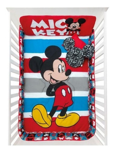 Set De Edredón 6 Piezas Cama Cuna Corral Mi Amigo Mickey