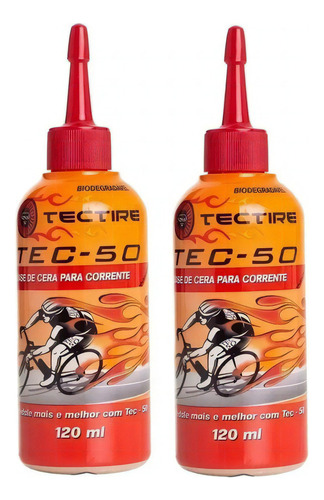 Óleo Lubrificante Tec 50 Bio Cera Bike 2 Unid 120ml Tec Tire