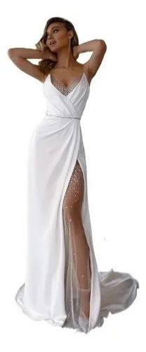 Vestidos sencillos blancos largos hot sale