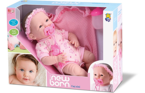 Boneca Bebe New Born Faz Xixi Diversão Infantil Acessórios
