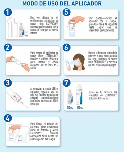 Imagen 4 de 8 de Estericide Sanitizador Recargable Solución 240ml Virucida