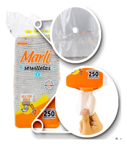 Servilletas Taquera Marli En Bolsa 1x1 Interdoblada 250 Pzas