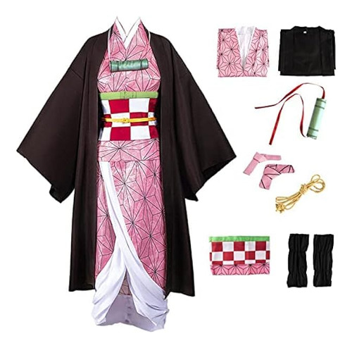 Nezuko Disfraz Kimono Para Niñas Adultas Traje Anime Japones