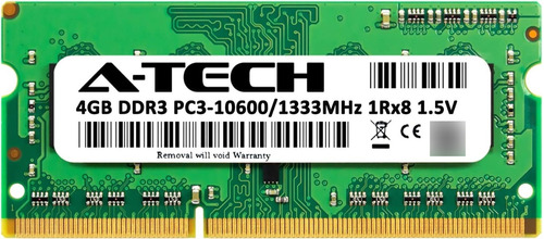 Memoria A-tech Ddr3 4gb Pc3-10600 1333 Mhz 204-pin Laptop
