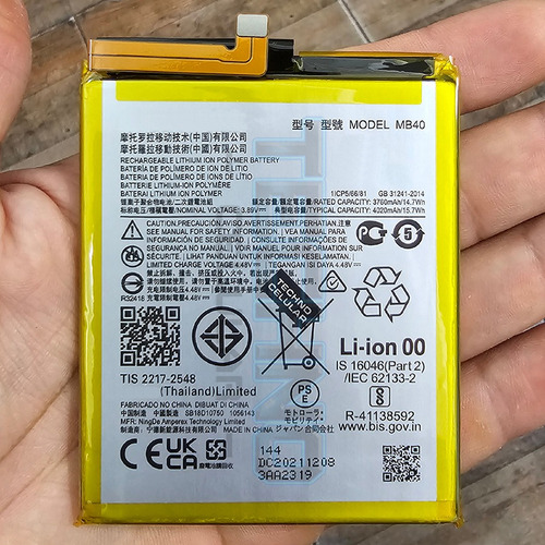 Bata Para Motorola Edge 20 Xt2143 Mb40 100% Original