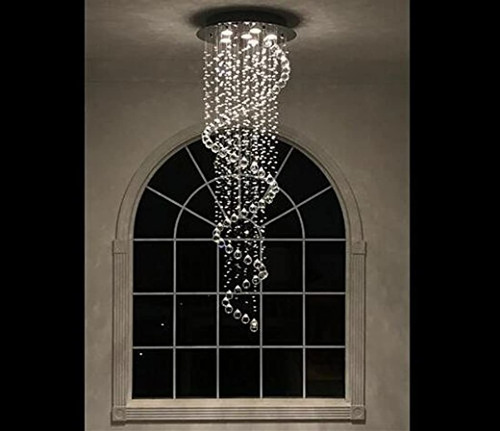 Moderna Lámpara De Remolino Gota De Lluvia En Cristal 154 Cm