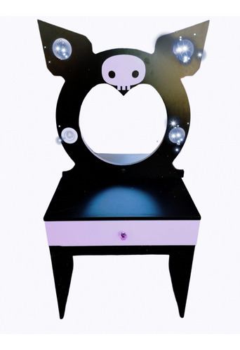 Tocador Madera Jugueteniños Maquillaje Espejo Con Luz Kuromi