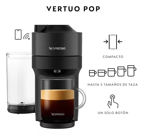 Cafetera Nespresso Vertuo Pop + Aeroccino Con Café De Color Negro