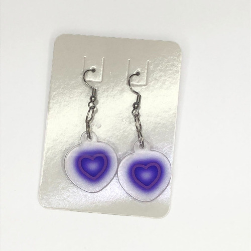 Par Aros Corazon Violeta Heart Acrilico Y2k Aesthetic