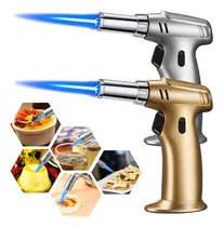 Comprar Bojoom 2pzs Gourmet Encendedor Flameador Soplete Butano De Cocina, Antorcha De Cocina Con Cerradura De Seguridad Soplete Recargable De Llama Ajustable Encendedor Para Cocinar Bbq Hornear(oro Y Plata)