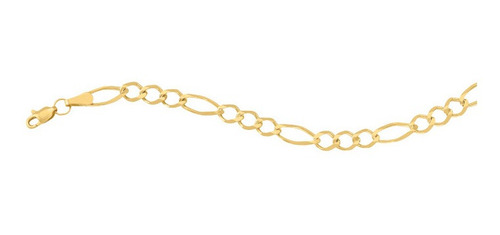 Pulsera 3x1 120 Rombo 21cm Oro 10k - 1779