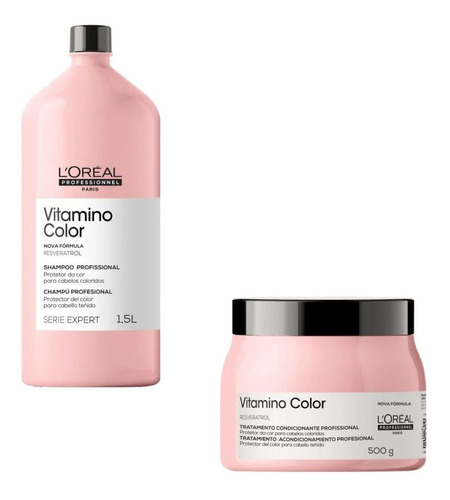 Shampoo 1,5l E Máscara 500g Loreal Vitamino Color