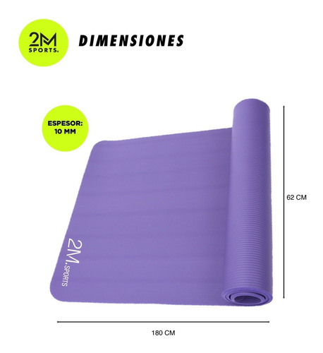 Imagen 3 de 10 de Colchoneta Plegable Yoga Mat 10mm Pilates Caucho Nbr + Bolso