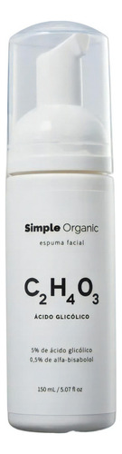 Simple Organic - Espuma Facial - Ácido Glicólico Tipo De Pele Oleosas E Acneicas