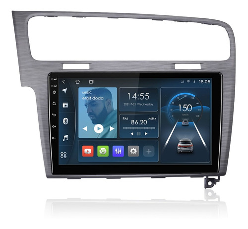 Isudar Radio Carro 1+32g Gris Para Vw/volkswagen/golf 7 Gps