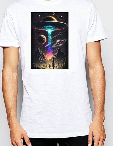 Remera Plato Volador/ Ovni/ Colores/abduccion / Unica