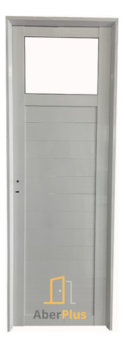Puerta Aluminio 90x200 1/4 Vidrio 36mm Reforzada Aberplus