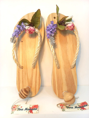 Par De Cabide Chinelo Decoração Cabideiro Pinus Artesanal