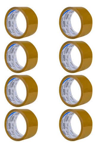 8 Rolo Fita Adesiva Larga Durex 45mmx40m Marrom Super Adesão