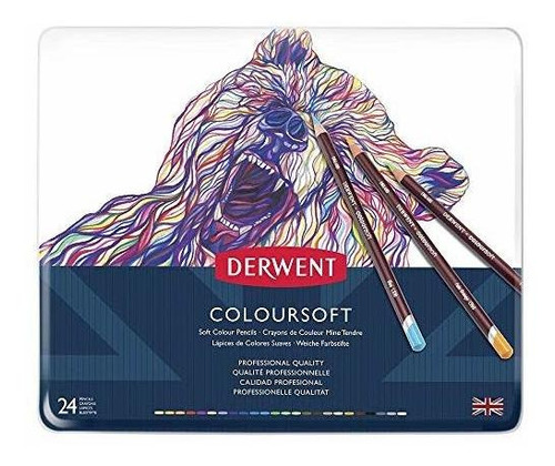 Lápices De Colores Derwent Coloursoft, 24 Colores