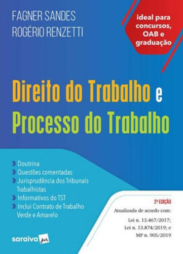Direito E Processo Do Trabalho, De Renzetti, Rogério. Editora Saraiva Jur, Capa Mole Em Português