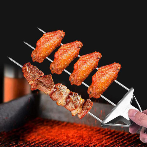 Palitos De Brocheta Para Barbacoa De 3 Puntas De Acero