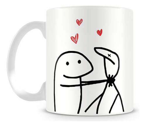 Caneca Meme Flork Te Amo Do Tamanho Da Dificuldade Cor Branco 3926392