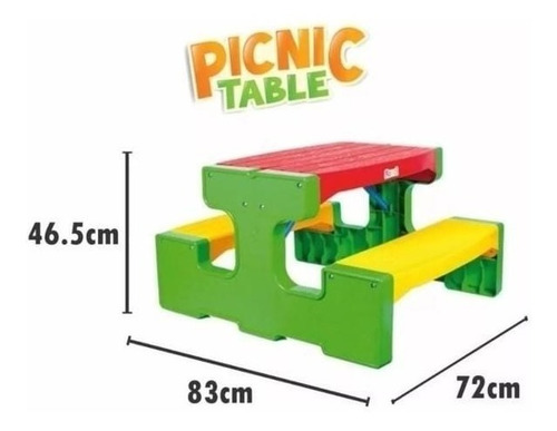 Mesa Y Bancos Pic-nic Table Infantil Rondi Actividades
