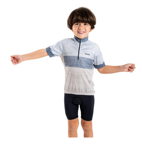 Camisa Bike Plain Infantil - Cinza - Damatta Ciclismo