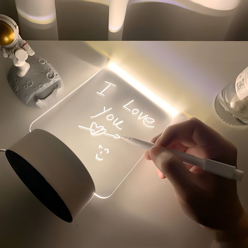 Pizarra LED creativa con mensajes USB con bolígrafo y decoración