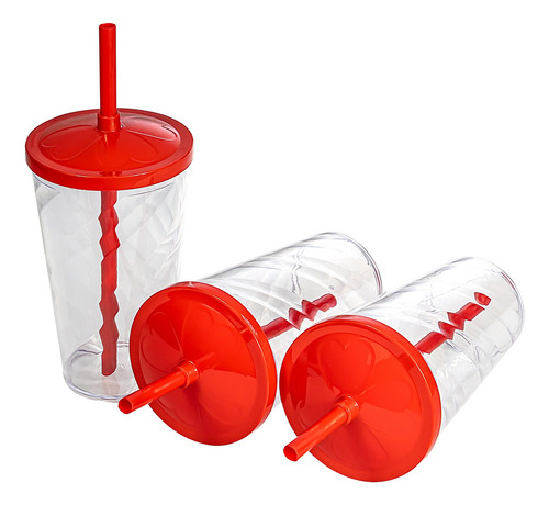 Kit 20 Copos Twister 500ml - Vermelho Festas E Decoração