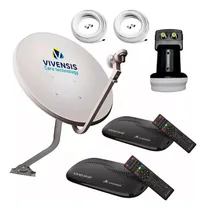 Comprar Antena Parabólica Vivensis 75cm + 2 Vx10 Cabo + Lnbf Duplo