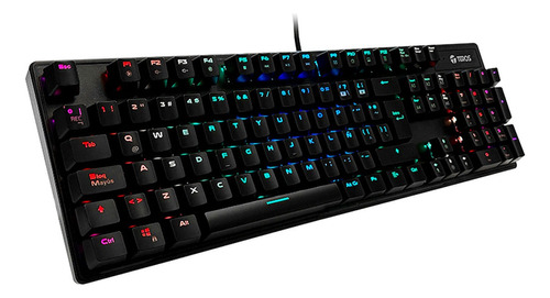 Teclado Gamer Teros Te-4152, Mecánico, Multimedia Teclado Negro Idioma Español