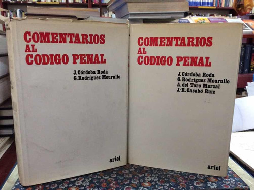 Comentarios Al Código Penal Por 2 Tomos Córdoba Rodríguez
