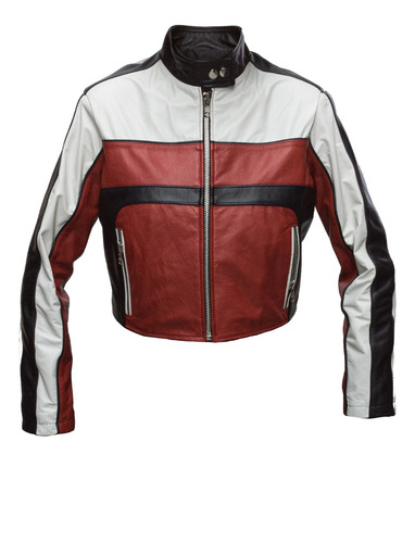 Campera De Cuero Vacuno Dama Nascar Koux