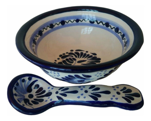 Set De Salsera Con Cuchara Talavera Poblana - Arteimperyal 