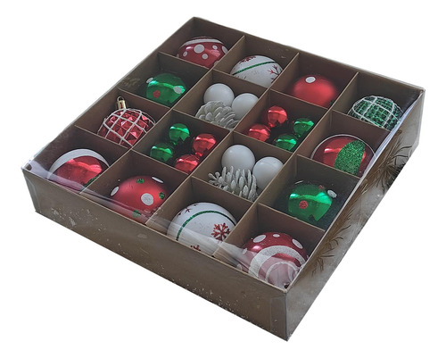 Set De 36 Bolas De Navidad Redondas Para Manualidades Con Fo