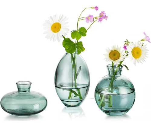 Juego De 3 Jarrones De Cristal Para Arreglos Florales