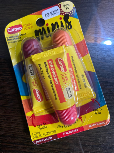 Carmex Bálsamo Labial Minis X3 De 5g C/u