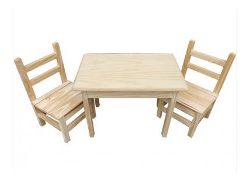 Mesa De Niño De Madera  Y 2 Sillas