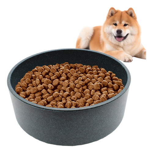 Plato Para Perro Tazón De Bamboo Natural Mediano 709 Ml Color Azul Oscuro